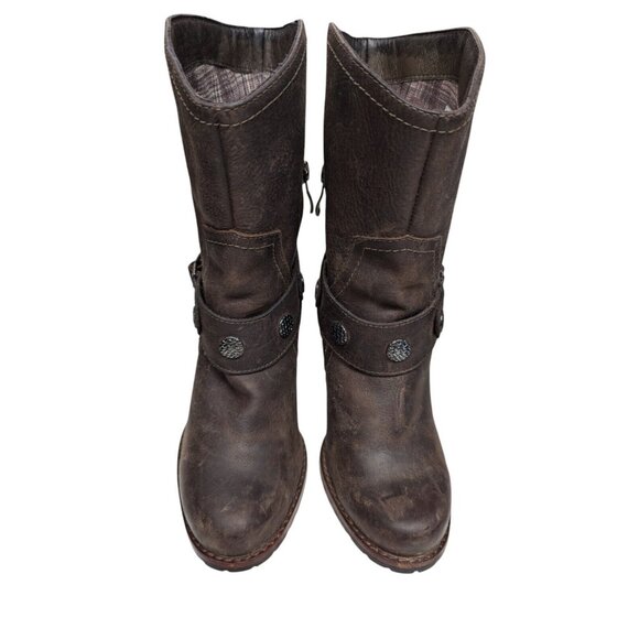 Eastland Womens 6.5 Booties Bellamy 1955 Bootie Leather Zip Cowgirl Western - Picture 3 of 12